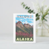 Fireweed & Mountains - Valdez, Alaska Briefkaart (Staand voorkant)