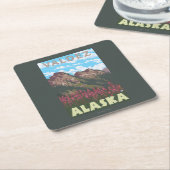 Fireweed & Mountains - Valdez, Alaska Kartonnen Onderzetters (Schuin)