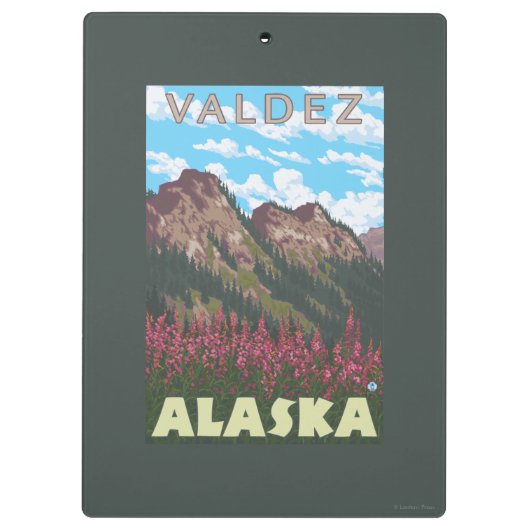 Fireweed & Mountains - Valdez, Alaska Klembord (Achterkant)