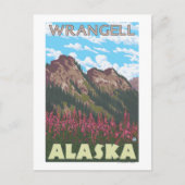 Fireweed & Mountains - Wrangell, Alaska Briefkaart (Voorkant)