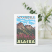 Fireweed & Mountains - Wrangell, Alaska Briefkaart (Staand voorkant)