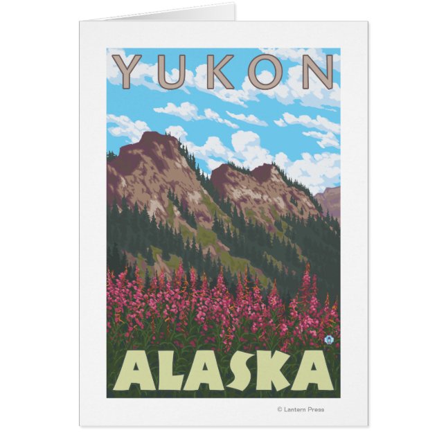 Fireweed & Mountains - Yukon, Alaska (Voorkant)