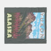 Fireweed & Mountains - Yukon, Alaska Fleece Deken (Voorkant (Horizontaal))