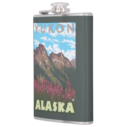 Fireweed & Mountains - Yukon, Alaska Heupfles (Links)