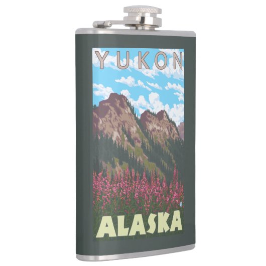 Fireweed & Mountains - Yukon, Alaska Heupfles (Rechts)