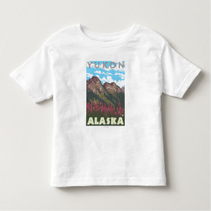Fireweed & Mountains - Yukon, Alaska Kinder Shirts