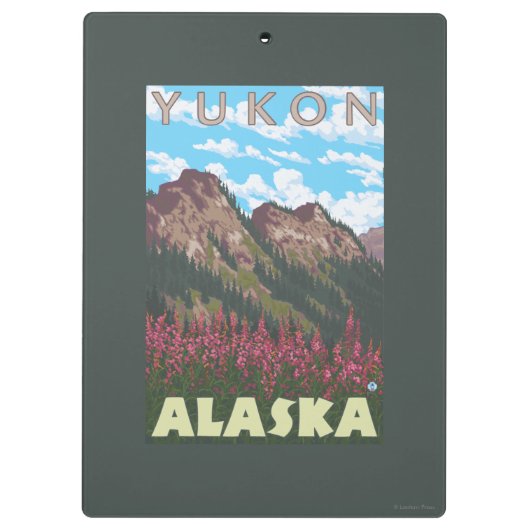 Fireweed & Mountains - Yukon, Alaska Klembord (Achterkant)