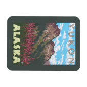 Fireweed & Mountains - Yukon, Alaska Magneet (Horizontaal)