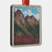 Fireweed & Mountains - Yukon, Alaska Metalen Ornament (Rechts)
