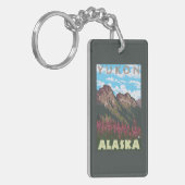 Fireweed & Mountains - Yukon, Alaska Sleutelhanger (Voorkant Links)