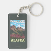 Fireweed & Mountains - Yukon, Alaska Sleutelhanger (achterkant)