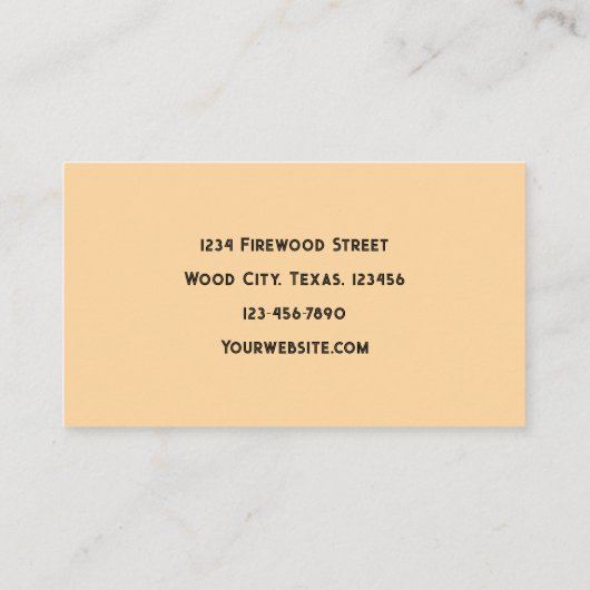Firewood Cut Logs Visitekaartje (Achterkant)