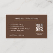 Firewood Delivery QR Code Visitekaartje (Achterkant)