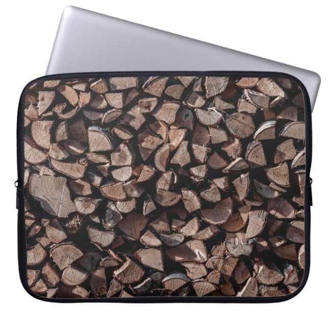 Firewood lot laptop sleeve (Voorkant)