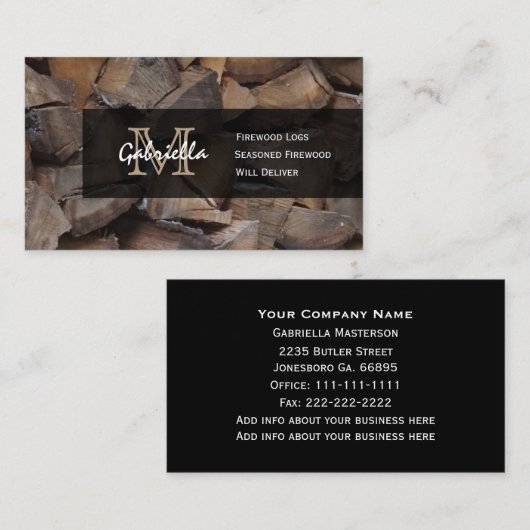 Firewood Monogram Visitekaartjes (Voorkant / Achterkant)
