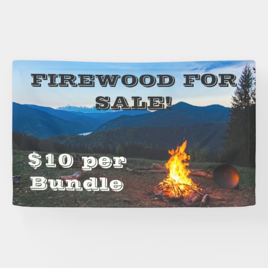 Firewood voor verkoop, bewerkingsprijs spandoek (Horizontaal)