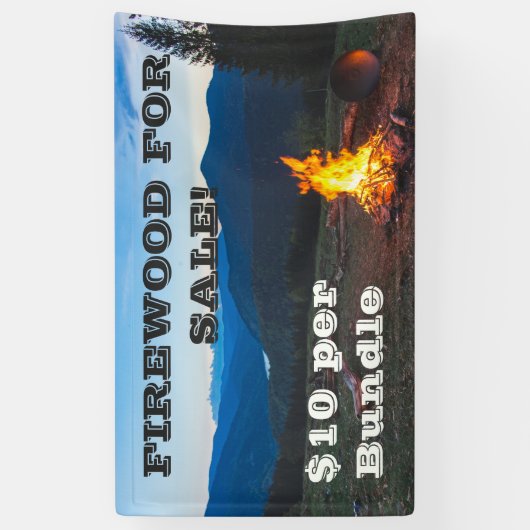 Firewood voor verkoop, bewerkingsprijs spandoek (Verticaal)