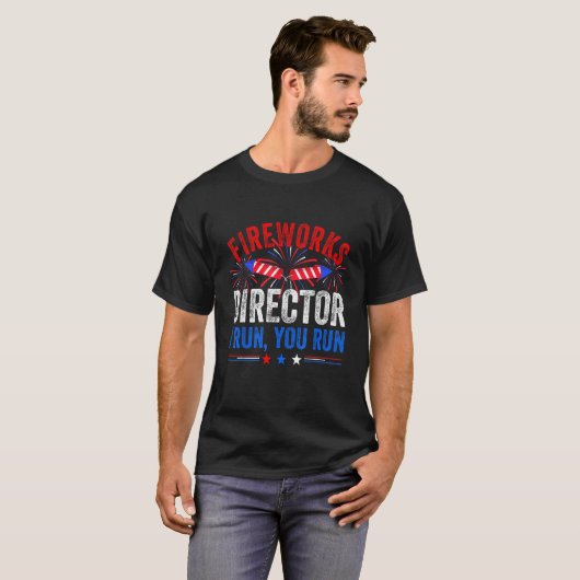 Firework Director 4th of July Celebration American T-shirt (Voorkant volledig)