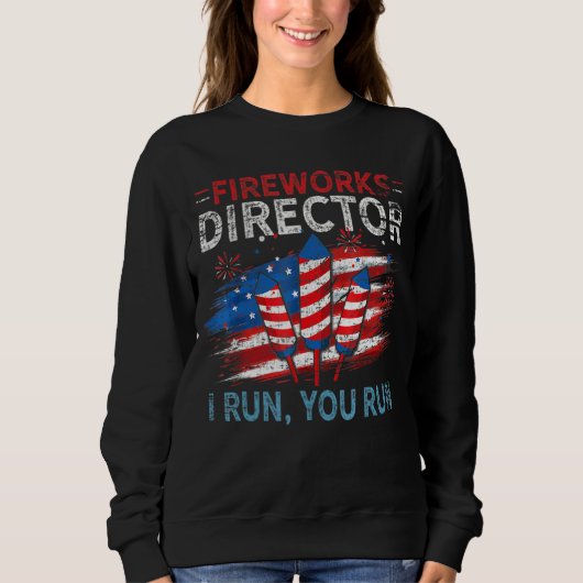 Firework Director Ik run je 4 juli Amerika Trui (Voorkant)