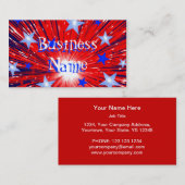 FireworkRed White Blue-visitekaartje sjabloon Visitekaartje (Voorkant / Achterkant)