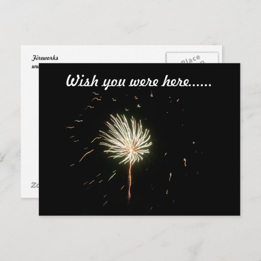 Fireworks 1 briefkaart (Voorkant / Achterkant)