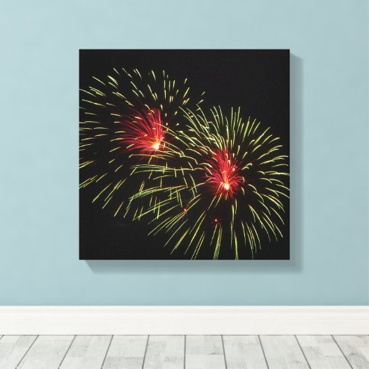 Fireworks 1 canvas afdruk (Insitu (Houten vloer))