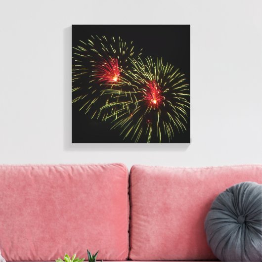Fireworks 1 canvas afdruk (Insitu (Woonkamer))