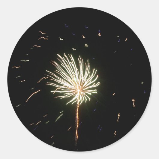 Fireworks 1 ronde sticker (Voorkant)