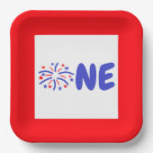 Fireworks 1st Birthday Paper Bord (Voorkant)