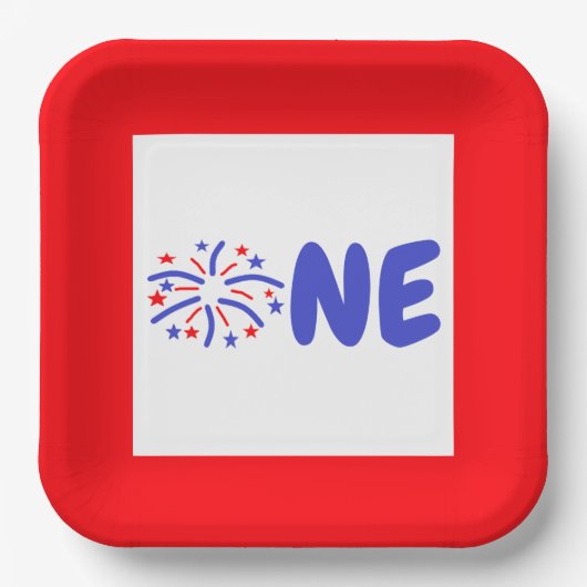 Fireworks 1st Birthday Paper Bord (Voorkant)