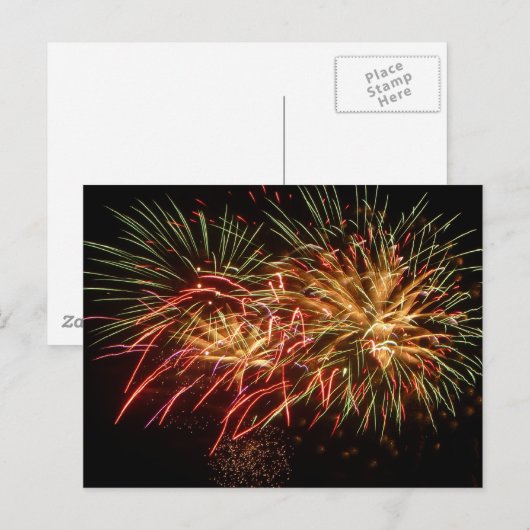 Fireworks 2 briefkaart (Voorkant / Achterkant)