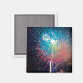 Fireworks 2 Inch Square Magnet (Voorkant / Achterkant)