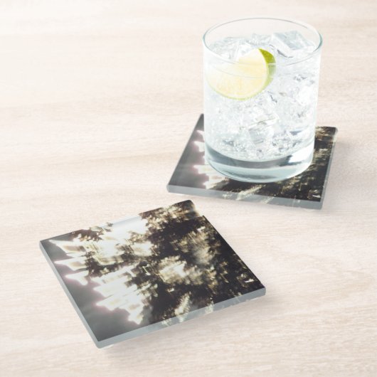 Fireworks 2-onderzetter glazen onderzetter (Schuin)