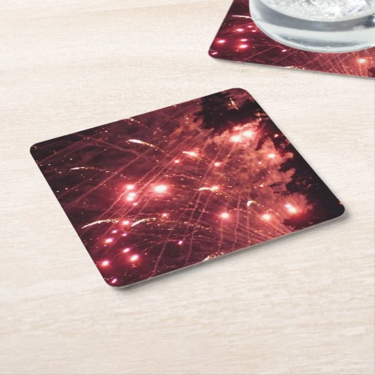 Fireworks 3-onderzetters op papier kartonnen onderzetters (Schuin)