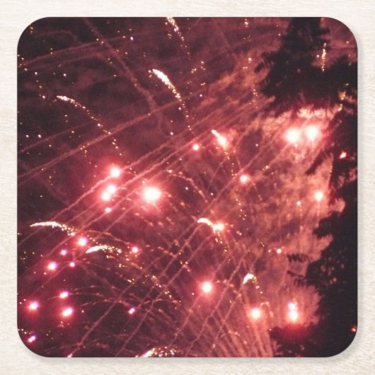 Fireworks 3-onderzetters op papier kartonnen onderzetters (Voorkant)