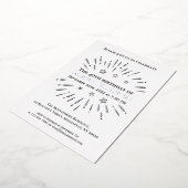 Fireworks 40th Birthday Party Black White Grey Folie Uitnodiging (Gedraaid)