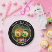 Fireworks 65th 65th Birthday met naam Papieren Bordje (Feest)