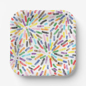 Fireworks Abstracte LGBTQ+ Rainbow Progress Pride Papieren Bordje (Voorkant)