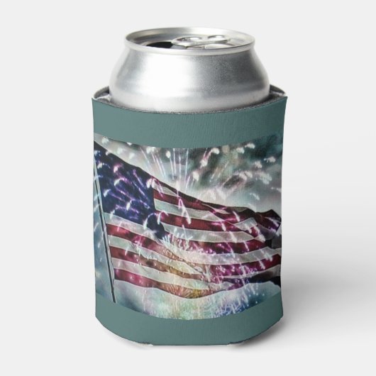 Fireworks-achtergrond Blikjeskoeler (Blikje Voorkant)