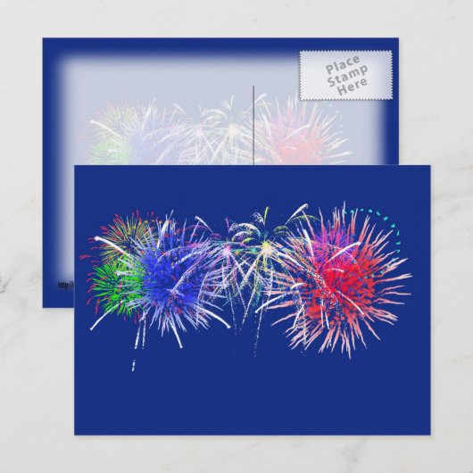 Fireworks-achtergrond Briefkaart (Voorkant / Achterkant)