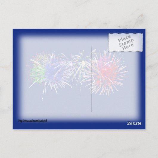 Fireworks-achtergrond Briefkaart (Achterkant)