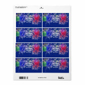 Fireworks-achtergrond Etiket (Full Sheet)