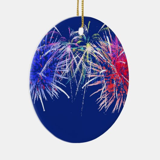 Fireworks-achtergrond Keramisch Ornament (Rechts)