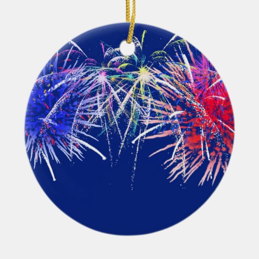 Fireworks-achtergrond Keramisch Ornament (Voorkant)