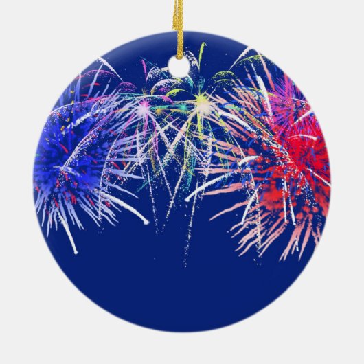 Fireworks-achtergrond Keramisch Ornament (Achterkant)