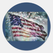 Fireworks-achtergrond Ronde Sticker (Voorkant)