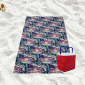 Fireworks-achtergrond Strandlaken