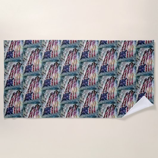 Fireworks-achtergrond Strandlaken (Voorkant)