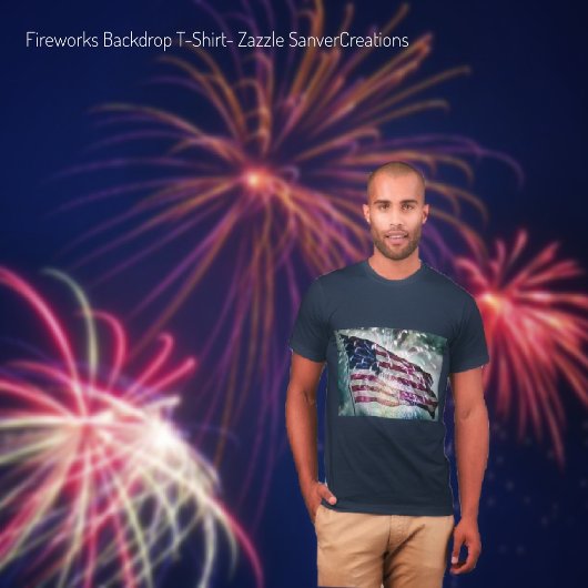 Fireworks-achtergrond T-shirt