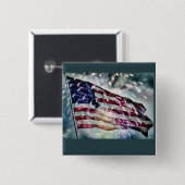 Fireworks-achtergrond Vierkante Button 5,1 Cm (Voorkant /achterkant)
